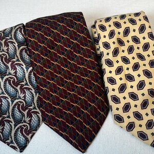 Men's Necktie Set of 3 100% Silk Business Dinner Date MobBoss CEO Hipster